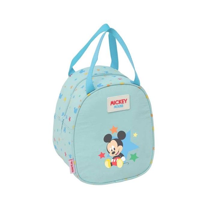 Safta Mickey Mouse Baby Bolsa Isotermica - Asa de Mano - Cremallera - 19x22x14cm - Color Azul Pastel