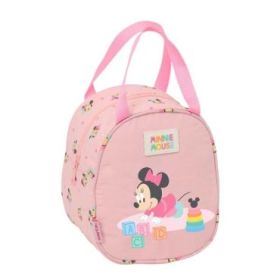 Safta Minnie Mouse Baby Bolsa Isotermica - Asa de Mano - Cremallera - 19x22x14cm - Color Rosa Pastel