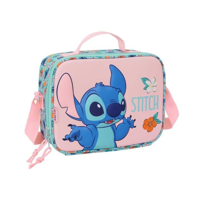 Safta Stitch Bolsa Isotermica Porta Alimentos - Frontal 3D - Cremallera - Bandolera Ajustable - Asa de Mano - 25x19.5x9cm - Colo