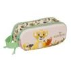 Safta el Rey Leon Portatodo 3D - 2 Compartimentos con Cremallera - Asa Lateral - Capacidad 1L - 21x8x6cm - Color Melocoton Claro