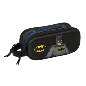 Safta Batman Portatodo 3D - 2 Compartimentos con Cremallera - Asa Lateral - Capacidad 1L - 21x8x6cm - Color Negro