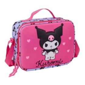 Safta Kuromi Bolsa Isotermica Porta Alimentos - Frontal 3D - Cremallera - Bandolera Ajustable - Asa de Mano - 25x19.5x9cm - Colo