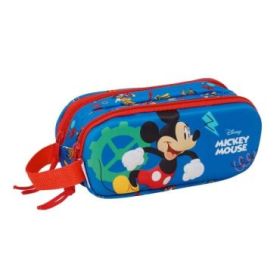 Safta Mickey Mouse Portatodo 3D - 2 Compartimentos con Cremallera - Asa Lateral - Capacidad 1L - 21x8x6cm - Color Azul Oscuro