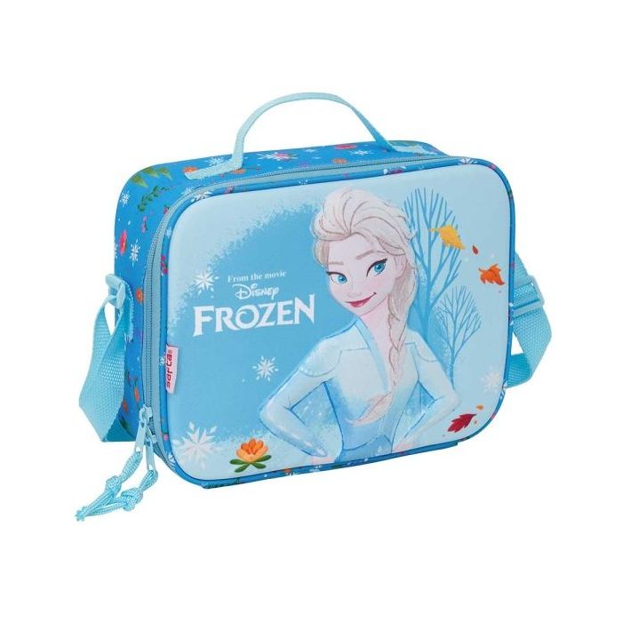 Safta Frozen Bolsa Isotermica Porta Alimentos - Frontal 3D - Cremallera - Bandolera Ajustable - Asa de Mano - 25x19.5x9cm - Colo