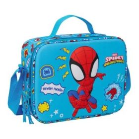 Safta Spidey Bolsa Isotermica Porta Alimentos - Frontal 3D - Cremallera - Bandolera Ajustable - Asa de Mano - 25x19.5x9cm - Colo