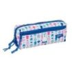 Safta Miffy Bunny Portatodo - 3 Compartimentos con Cremallera - Goma Elastica - Compacto - 22x8.5x6cm - Color Blanco y Azul