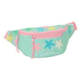 Safta Estrellas Bolsa de Cintura - Cremallera - Cintas Ajustables - Cierre de PVC - Bolsillo Frontal - 23x12x9cm - Color Verde