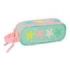 Safta Estrellas Portatodo - 2 Compartimentos con Cremallera - Asa Lateral - Capacidad 1L - 21x8x6cm - Color Verde