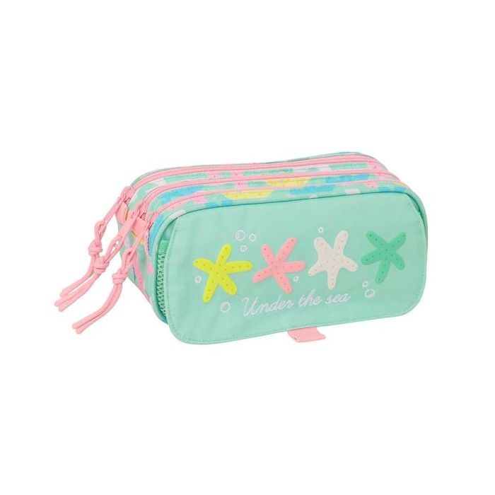 Safta Estrellas Portatodo - 3 Compartimentos con Cremallera - Cinta Trasera Adaptable - Bolsillo Frontal de Rejilla con Velcro -