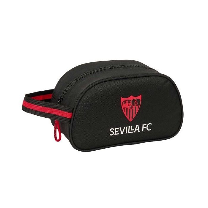 Safta Sevilla FC Neceser - Adaptable a Carro - Asa de Mano Lateral - 26x15x12cm - Color Negro