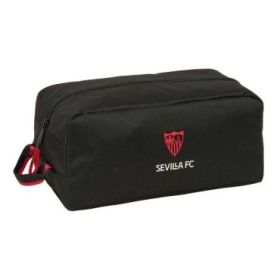Safta Sevilla FC Zapatillero - Capacidad 9L - Asa de Mano Lateral - 34x15x18cm - Color Negro