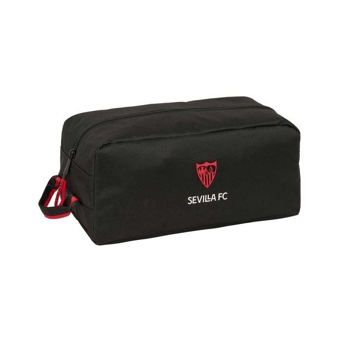 Safta Sevilla FC Zapatillero - Capacidad 9L - Asa de Mano Lateral - 34x15x18cm - Color Negro