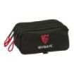 Safta Sevilla FC Portatodo - 3 Compartimentos con Cremallera - Cinta Trasera Adaptable - Bolsillo Frontal de Rejilla con Velcro