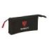 Safta Sevilla FC Portatodo - 3 Compartimentos con Cremallera - Bolsillo Interior Central - 22x12x3cm - Color Negro