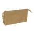 Safta Basic Portatodo - 3 Compartimentos con Cremallera - Bolsillo Interior Central - 22x12x3cm - Color Marron