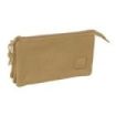 Safta Basic Portatodo - 3 Compartimentos con Cremallera - Bolsillo Interior Central - 22x12x3cm - Color Marron