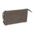 Safta Basic Vison Portatodo - 3 Compartimentos con Cremallera - Bolsillo Interior Central - 22x12x3cm - Color Marron