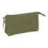 Safta Basic Portatodo - 3 Compartimentos con Cremallera - Bolsillo Interior Central - 22x12x3cm - Color Verde