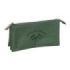 Safta Spagnolo Portatodo - 3 Compartimentos con Cremallera - Bolsillo Interior Central - 22x12x3cm - Color Verde Oscuro