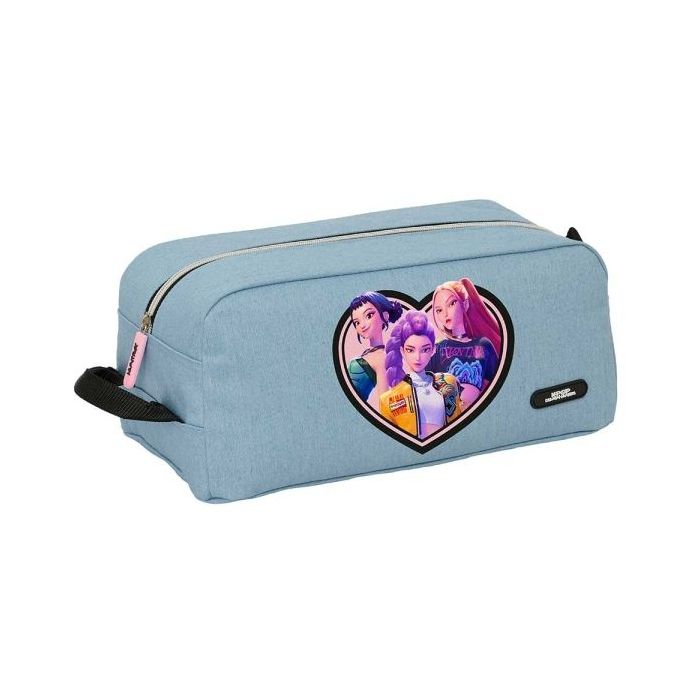 Safta K-Pop Demon Hunters Huntr/X Zapatillero - Capacidad 9L - Asa de Mano Lateral - 34x15x18cm - Color Azul Claro