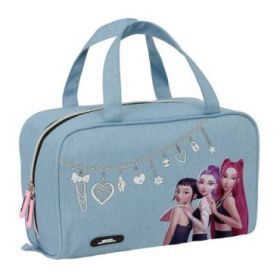 Safta K-Pop Demon Hunters Huntr/X Neceser Rectangular - Organizadores con Compartimentos - Asas de Mano - Bolsillo Interior con