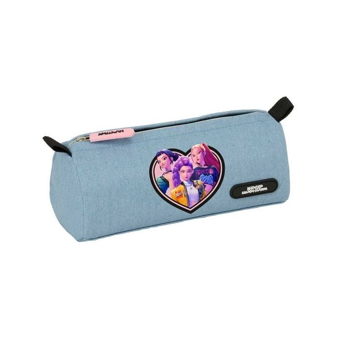 Safta K-Pop Demon Hunters Huntr/X Portatodo - 1 Compartimento con Cremallera - 21x8x7cm - Color Azul Claro