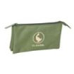 Safta el Ganso Basics Portatodo - 3 Compartimentos con Cremallera - Bolsillo Interior Central - 22x12x3cm - Color Verde