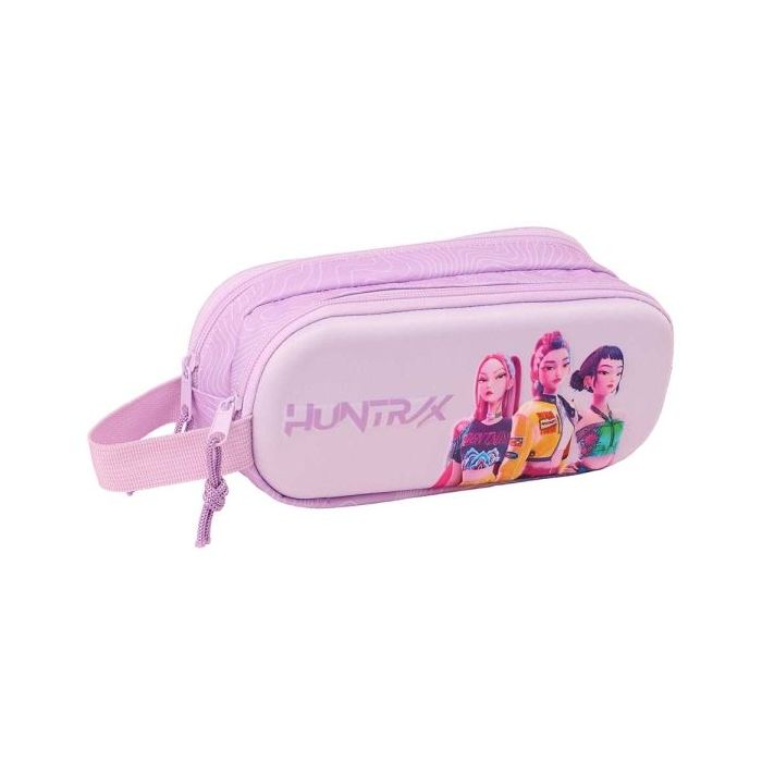 Safta K-Pop Demon Hunters Iconic Portatodo 3D - 2 Compartimentos con Cremallera - Asa Lateral - Capacidad 1L - 21x8x6cm - Color
