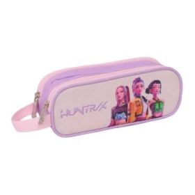 Safta K-Pop Demon Hunters Iconic Portatodo - 2 Compartimentos con Cremallera - Asa Lateral - Capacidad 1L - 21x8x6cm - Color Lav