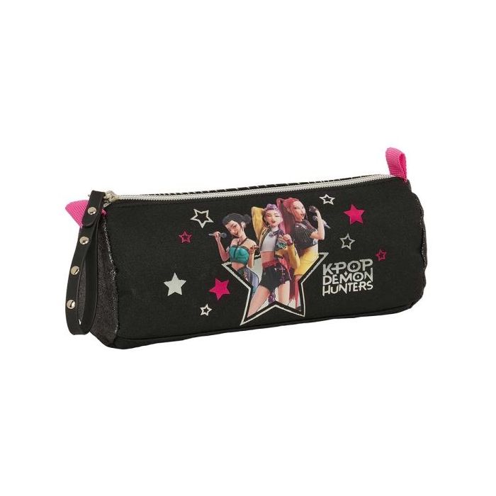 Safta K-Pop Demon Hunters Energy Portatodo - 1 Compartimento con Cremallera - 21x8x7cm - Color Negro