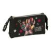 Safta K-Pop Demon Hunters Energy Portatodo - 3 Compartimentos con Cremallera - Bolsillo Interior Central - 22x12x3cm - Color Neg