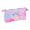 Safta K-Pop Demon Hunters Artist Portatodo - 3 Compartimentos con Cremallera - Bolsillo Interior Central - 22x12x3cm - Multicolo
