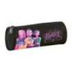 Safta K-Pop Demon Hunters Portatodo Redondo - Cremallera con Tirador - 20x7x7cm - Color Negro y Rosa