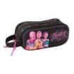 Safta K-Pop Demon Hunters Portatodo 3D - 2 Compartimentos con Cremallera - Asa Lateral - Capacidad 1L - 21x8x6cm - Color Negro