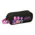 Safta K-Pop Demon Hunters Portatodo - 2 Compartimentos con Cremallera - Asa Lateral - Capacidad 1L - 21x8x6cm - Color Negro y Ro
