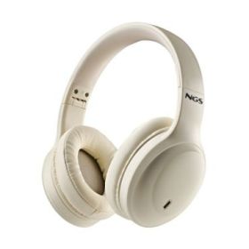 NGS Artica Galcier Auriculares Bluetooth - Bateria Extraible - Autonomia hasta 75h - Color Beige