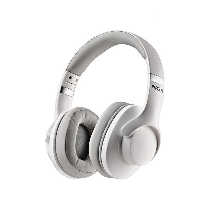 NGS Artica Storm Auriculares Bluetooth - Bateria Extraible - Cancelacion Activa de Ruido - Autonomia hasta 45h - Color Blanco