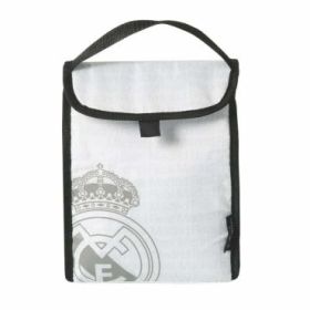 Safta Real Madrid Bolsa Isotermica Porta Alimentos - Plegable - Solapa con Velcro - Asa de Mano - 18.4x25.4x12.7cm - Color Blanc