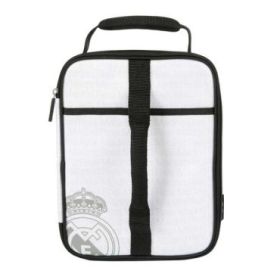 Safta Real Madrid Bolsa Isotermica Porta Alimentos - Expandible - Incluye Recipiente de 650ml - Cremallera - Asa de Mano - 20.7x