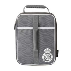 Safta Real Madrid Bolsa Isotermica Porta Alimentos - Expandible - Incluye Recipiente de 650ml - Cremallera - Asa de Mano - 20.7x