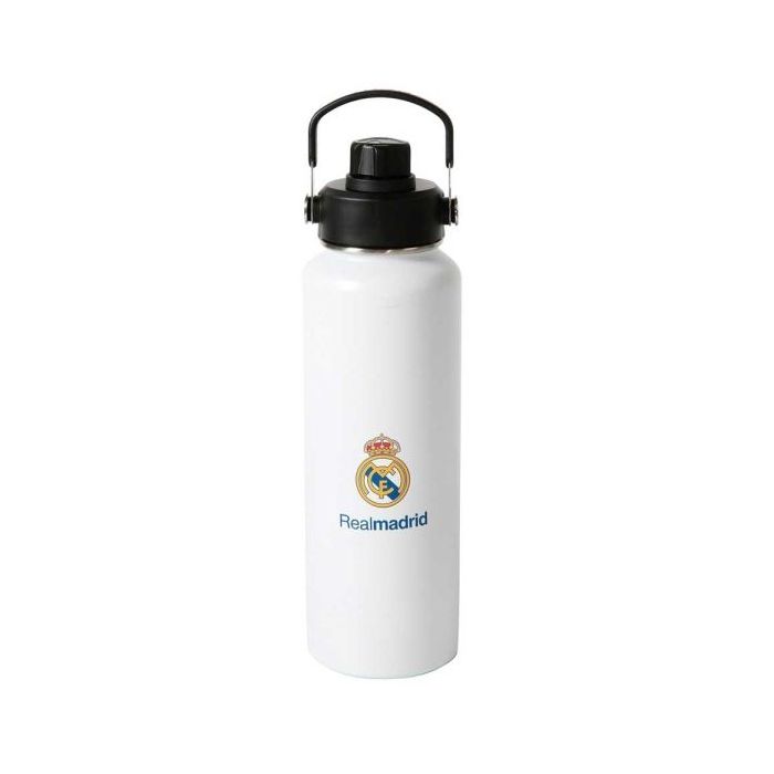 Safta Real Madrid Botella Isotermica - Capacidad 1.2L - Pajita Interior - Revestimiento Interior de Cobre - Tapa Antifugas - 12h