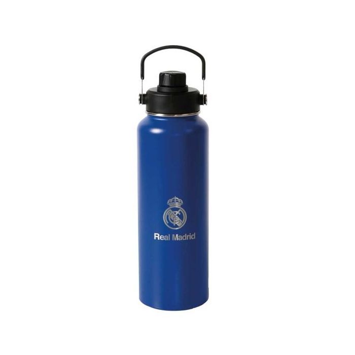 Safta Real Madrid Botella Isotermica - Capacidad 1.2L - Pajita Interior - Revestimiento Interior de Cobre - Tapa Antifugas - 12h