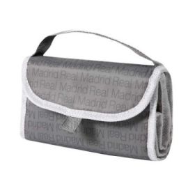 Safta Real Madrid Bolsa Isotermica Porta Alimentos - Plegable - Solapa con Velcro - Asa de Mano - 18.4x25.4x12.7cm - Color Gris