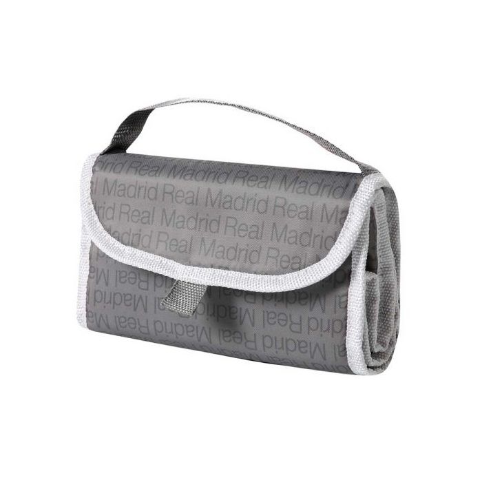 Safta Real Madrid Bolsa Isotermica Porta Alimentos - Plegable - Solapa con Velcro - Asa de Mano - 18.4x25.4x12.7cm - Color Gris
