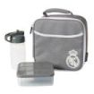 Safta Real Madrid Bolsa Isotermica Porta Alimentos - Cremallera - Incluye Recipiente de 650ml - Botella de 335ml - Bolsillo Inte