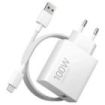 Xiaomi 100W Cargador GAN de Pared para Smartphone USB-A 100W + Cable - Identificacion Inteligente de Dispositivos - Color Blanco