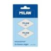 Milan 230 Pack de 2 Gomas de Borrar Romboides - Miga de Pan - Suave Caucho Sintetico - Color Blanco