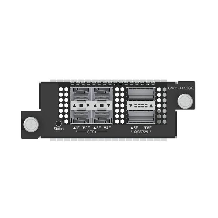Ruijie CM85-4XS2CQ Tarjeta Switch de Expansion - 4x SFP+ hasta 10Gbps - 2x QSFP28 hasta 100Gbps - Color Negro