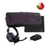 Coolbox Pack Gaming XWING 2 4 en 1 Portugues- Teclado RGB - Raton 7200 DPI - Auriculares RGB USB - Alfombrilla  Antideslizante -