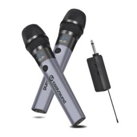Coolsound CS0287 Pack 2 Microfono Inalambrico UHF - Autonomia Hasta 6 Horas - Receptor Incluido - Emparejamiento Automatico - Bo